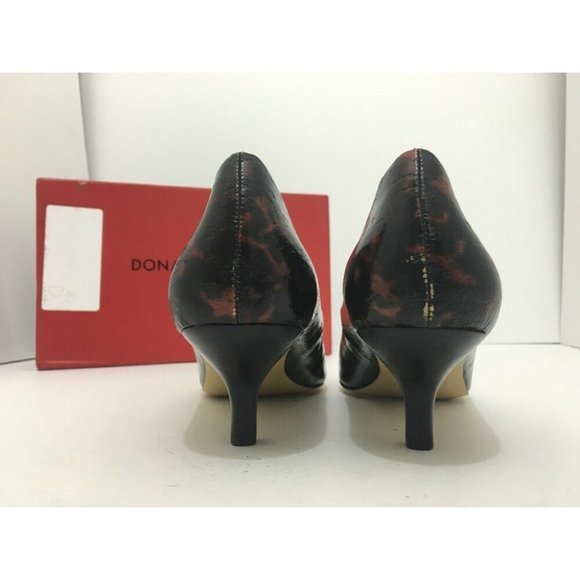 Donald J Pliner Gali Printed Pointed Toe Heel Pump Black Patent Leather US 8 - Picture 6 of 12